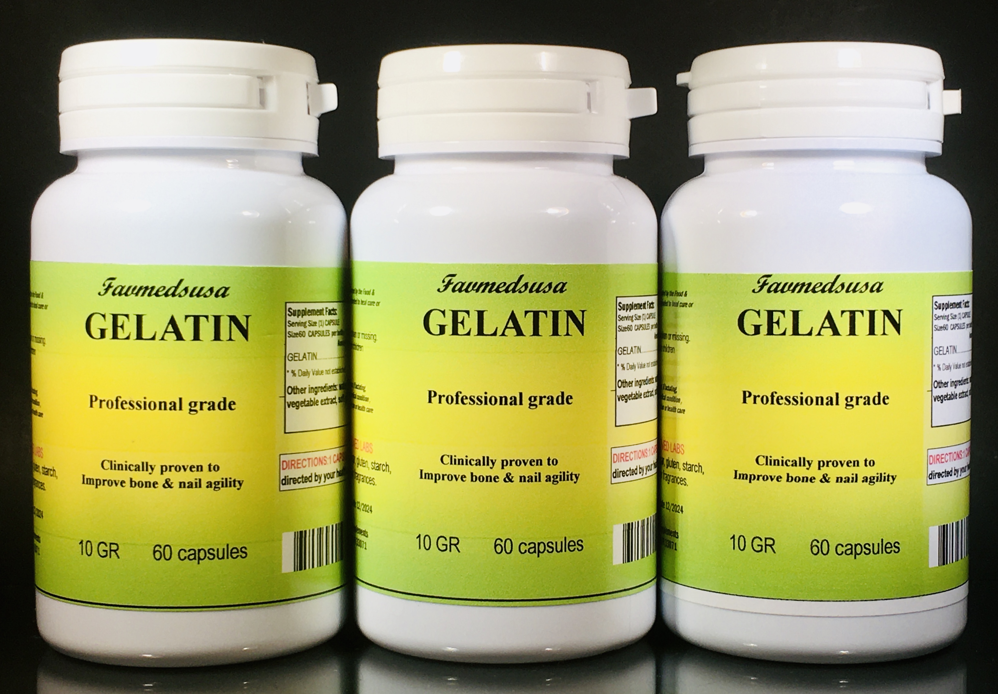 Gelatin - 180 (3x60) capsules